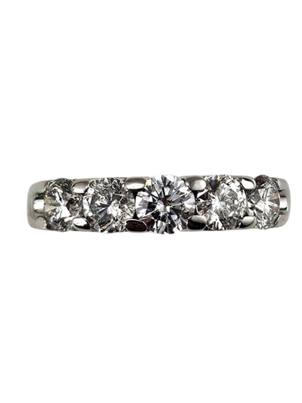14K White Gold Diamond Wedding Anniversary Band Ring Size 7 #25710